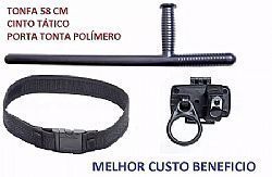 Kit Militar - Tonfa Pm + Cinto Guarnição + Porta Tonfa