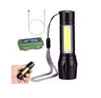 Lanterna T�tica Potente Led Recarreg�vel Usb Zoom Luz Cob
